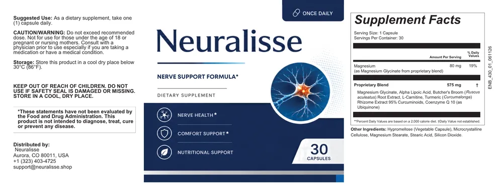 Neuralisse supplement facts label